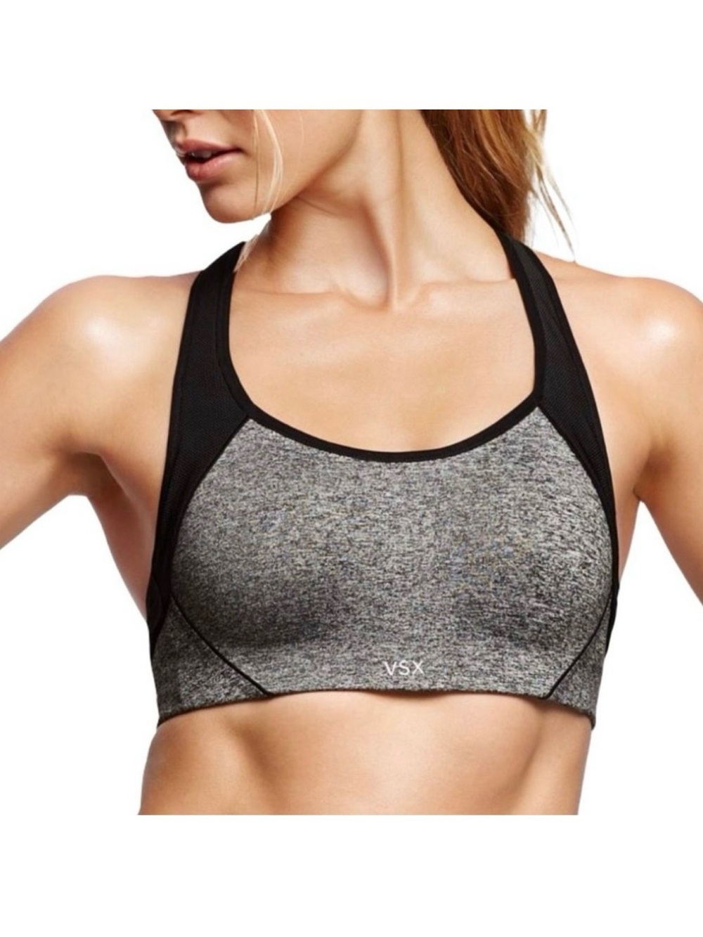 VSX Gray & Black Racerback Sports Bra 38C NWOT